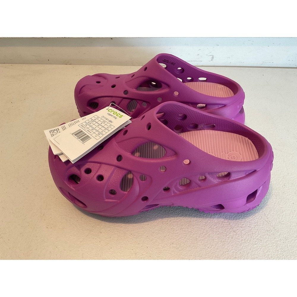 Crocs Echo Caged Clog Wild Orchid Purple Womens 8 Mens 6 211141-5BV New - Picture 2 of 5